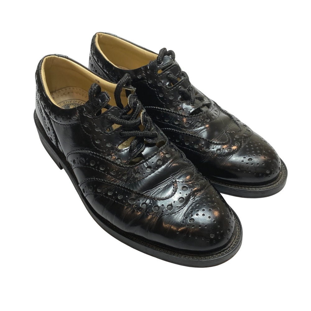 Gaelic Themes Ghillie Brogues Mens 8.5 Black Leather Scottish Dress Shoe